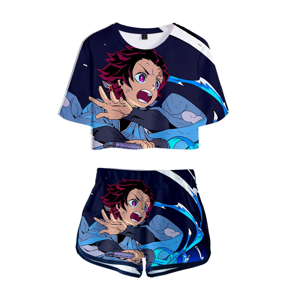 3D Demon Slayer Fashion Bare Navel T-shirt + Shorts Women's Two-Piece Suit Kimetsu no Yaiba Casual Girl New Suit
3D Demon Slayer Fashion Bare Navel T-shirt + Shorts Women's Two-Piece Suit Kimetsu no Yaiba Casual Girl New Suit