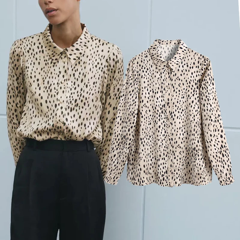 ZA Women Leopard Printed Shirt 2021 Spring Autumn Turn Down Collar Single-Breasted Casual Long Sleeve Blouse Soft Short Tops
ZA Women Leopard Printed Shirt 2021 Spring Autumn Turn Down Collar Single-Breasted Casual Long Sleeve Blouse Soft Short Tops