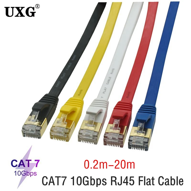 Плоский высокоскоростной Ethernet-кабель Cat7 RJ45 сетевой Ethernet-Кабель 8P8C короткий