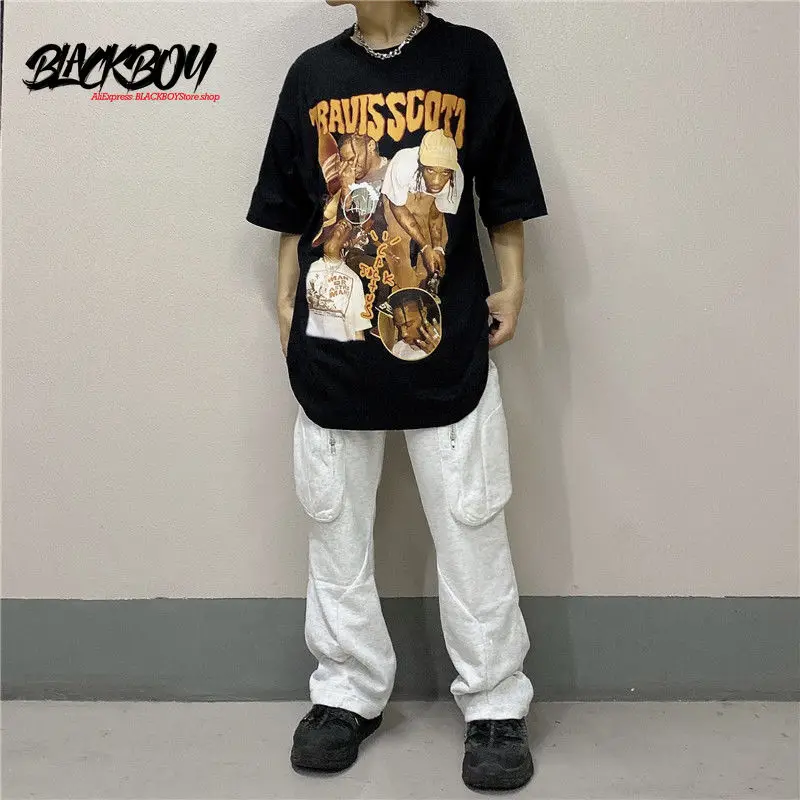 BLACKBOY Summer New Retro Street Hip-hop Short-sleeved T-shirt Men's European and American High Street Large Size Loose Ins Top
BLACKBOY Summer New Retro Street Hip-hop Short-sleeved T-shirt Men's European and American High Street Large Size Loose Ins Top