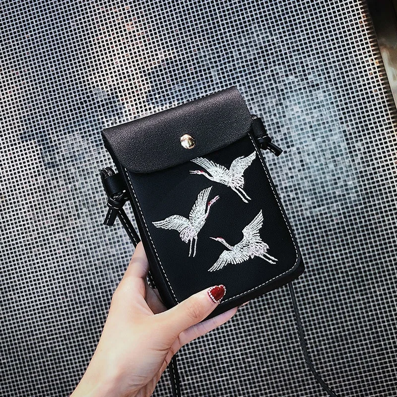 Girls fashion bird embroidery mobile phone bag small messenger bag pu leather wallet
Girls fashion bird embroidery mobile phone bag small messenger bag pu leather wallet