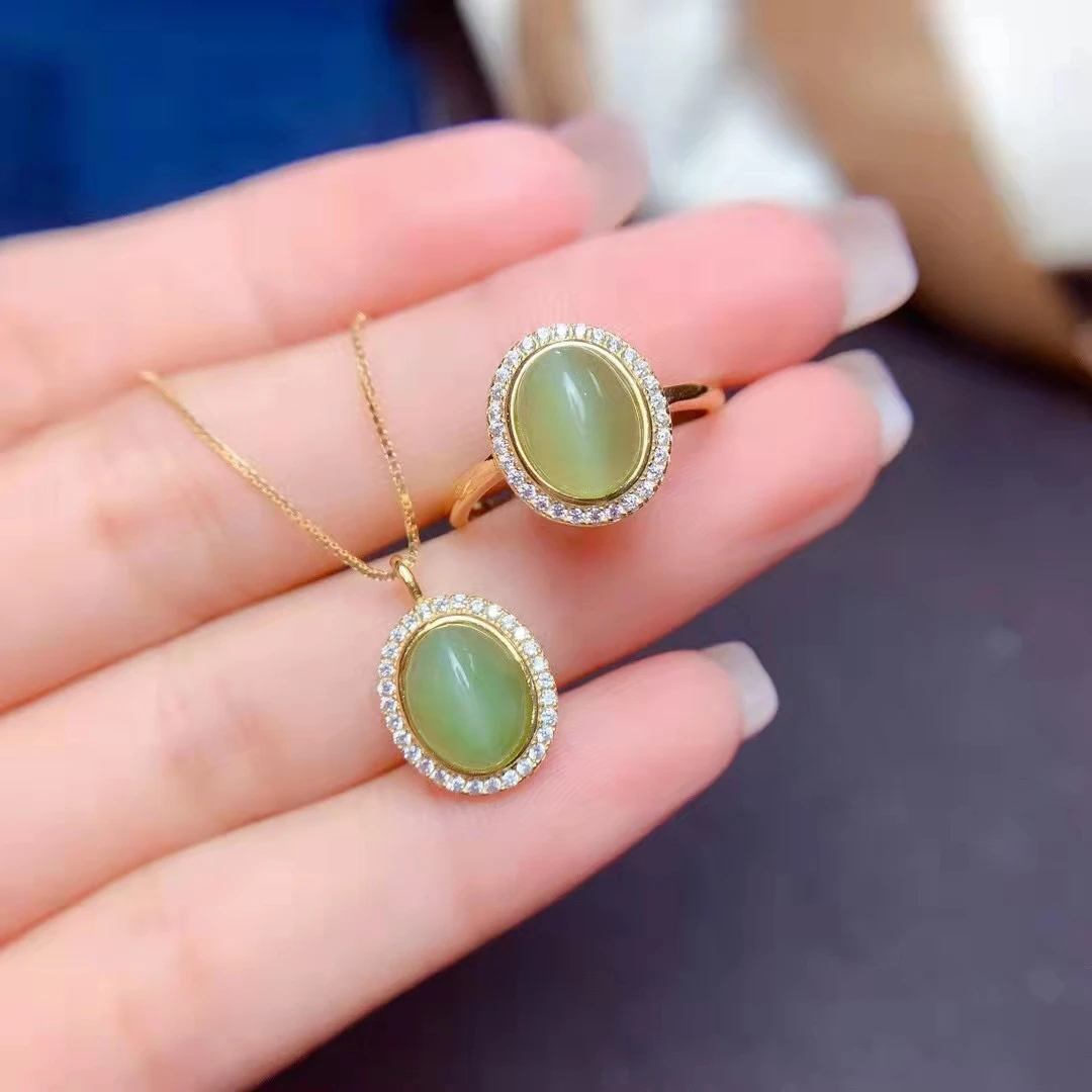 Fashion Natural Cat's eye Jasper S925 Sterling Silver Women's Ring Necklace Set Fine Weddings Jewelry Free Shipping MeiBaPJ FS
Fashion Natural Cat's eye Jasper S925 Sterling Silver Women's Ring Necklace Set Fine Weddings Jewelry Free Shipping MeiBaPJ FS