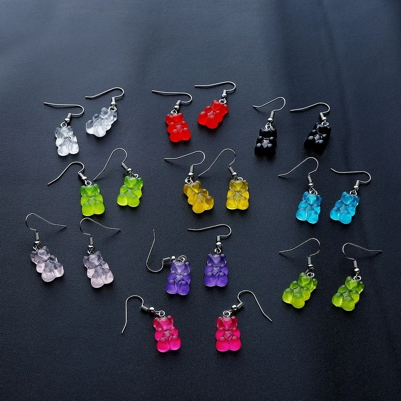 New Fashion Sequins Resin Gummy Bear Dangle Earrings for Women Girl DIY Cartoon Animal Bear Earrings Creative Drop Jewelry Gifts
New Fashion Sequins Resin Gummy Bear Dangle Earrings for Women Girl DIY Cartoon Animal Bear Earrings Creative Drop Jewelry Gifts