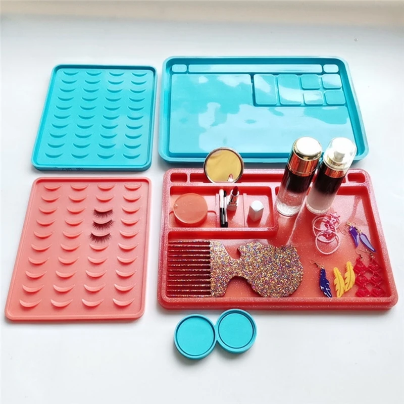 Makeup Box Tray Epoxy Resin Mold Rouge Case Silicone Mould DIY Crafts Jewelry Cosmetic Organizer Casting Tools
Makeup Box Tray Epoxy Resin Mold Rouge Case Silicone Mould DIY Crafts Jewelry Cosmetic Organizer Casting Tools