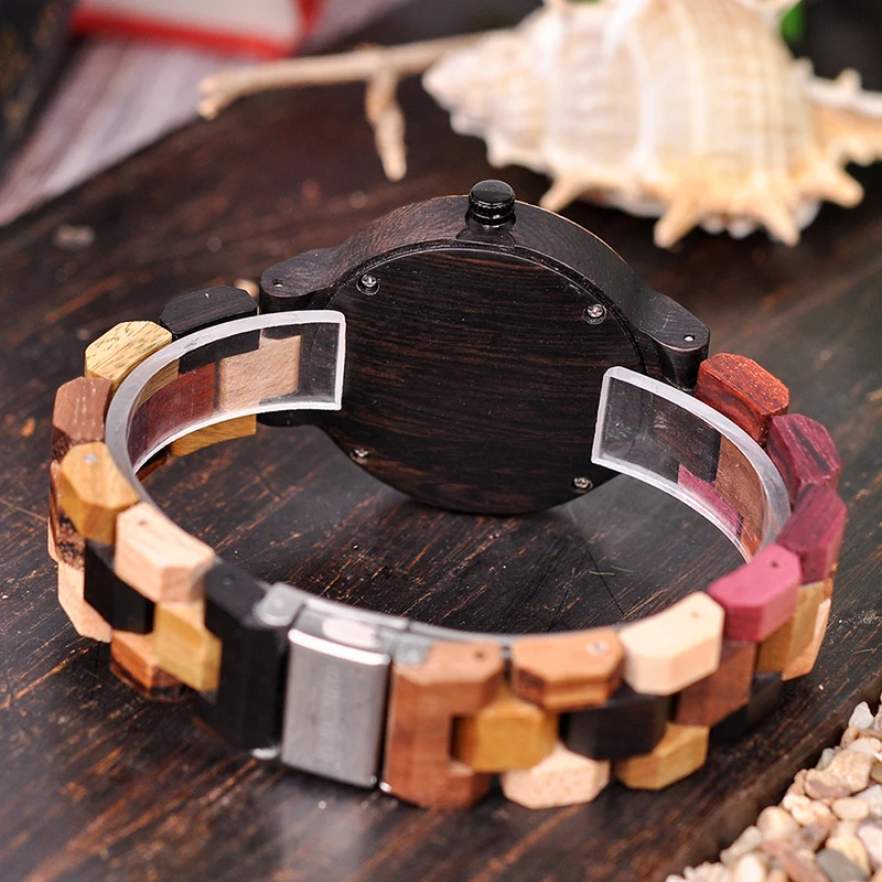 BOBO BIRD P14 Wood Watch Lover Couple Watches Men Women Quartz Week Date Timepiece Colorful Wooden Band logo Customize Gitfs
BOBO BIRD P14 Wood Watch Lover Couple Watches Men Women Quartz Week Date Timepiece Colorful Wooden Band logo Customize Gitfs