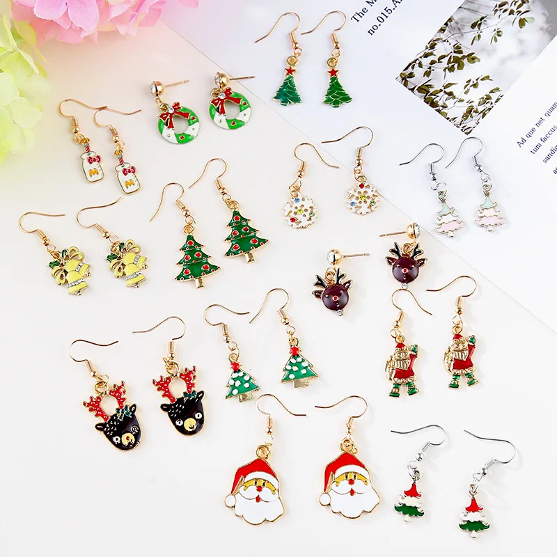 New Fashion Drop Oil Christmas Earrings American And European Pop Santa Claus Personality Jewelry Various Styles Trendy Gift Hot
New Fashion Drop Oil Christmas Earrings American And European Pop Santa Claus Personality Jewelry Various Styles Trendy Gift Hot