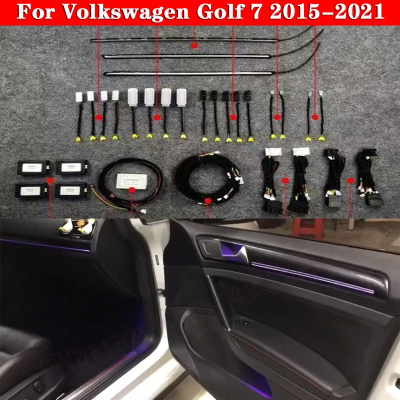 For Volkswagen Golf 7 2015-2021 Ambient Light Set Button Control Decorative LED 10/30 colors Atmosphere Lamp illuminated Strip
For Volkswagen Golf 7 2015-2021 Ambient Light Set Button Control Decorative LED 10/30 colors Atmosphere Lamp illuminated Strip