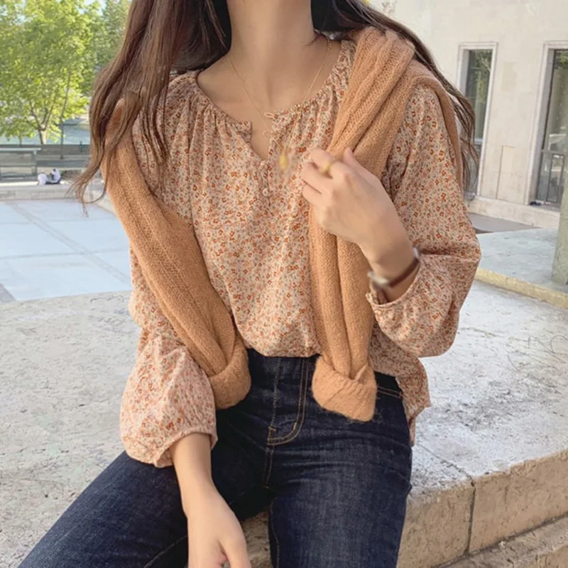 Korean Version Of Women's Loose Floral Round Collar Joker Long Sleeve Chiffon Shirt Casual Print Long Sleeve Shirt Size
Korean Version Of Women's Loose Floral Round Collar Joker Long Sleeve Chiffon Shirt Casual Print Long Sleeve Shirt Size