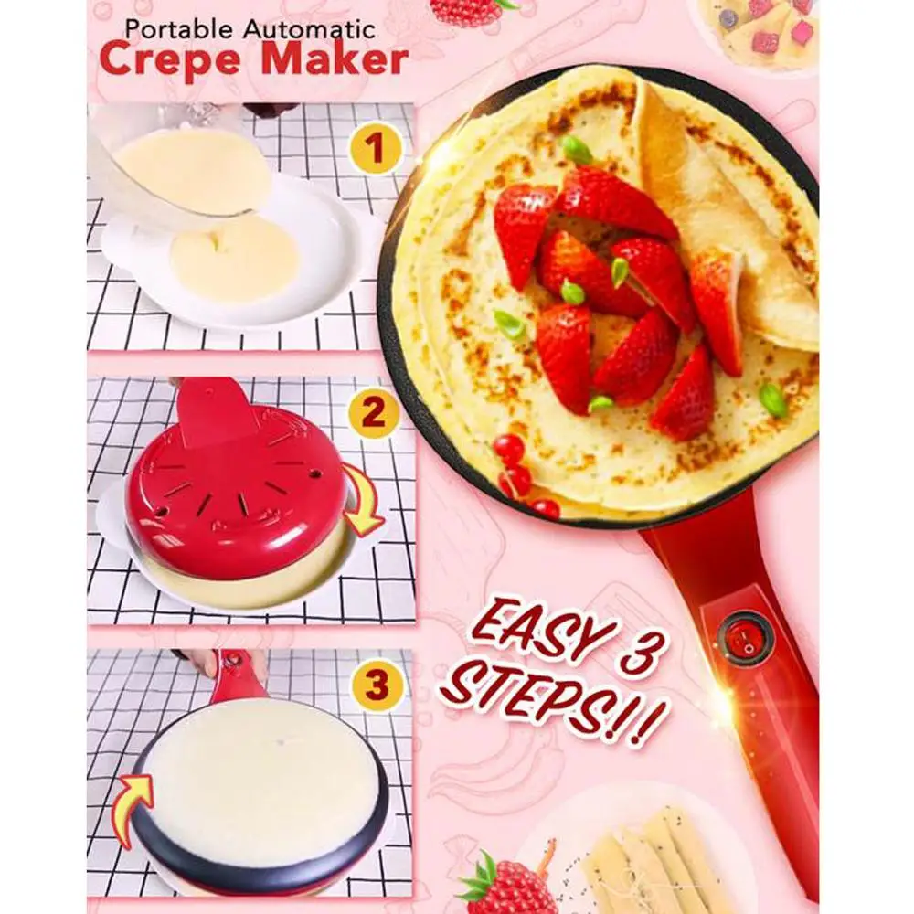Portable Crepe Maker Non-stick Frying Pan Fry Pancake Pot Mini Cooking Tools sw2030
Portable Crepe Maker Non-stick Frying Pan Fry Pancake Pot Mini Cooking Tools sw2030