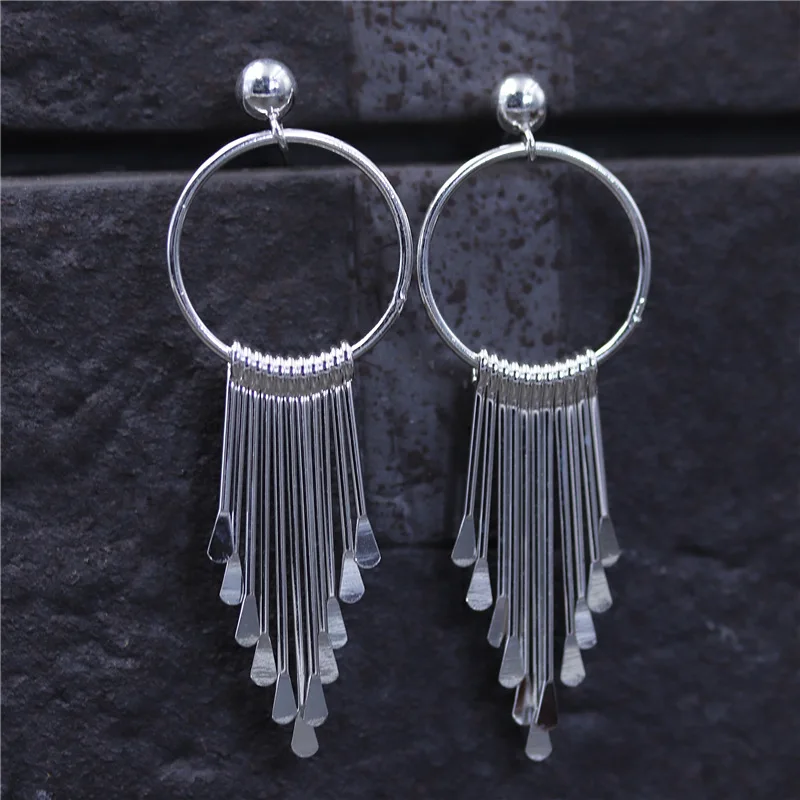 Buyee 100% 925 Sterling Silver Wedding Earring Women Big Silver Circle & 55mm Long Tassel Earring For Women Fashion Jewelry
Buyee 100% 925 Sterling Silver Wedding Earring Women Big Silver Circle & 55mm Long Tassel Earring For Women Fashion Jewelry