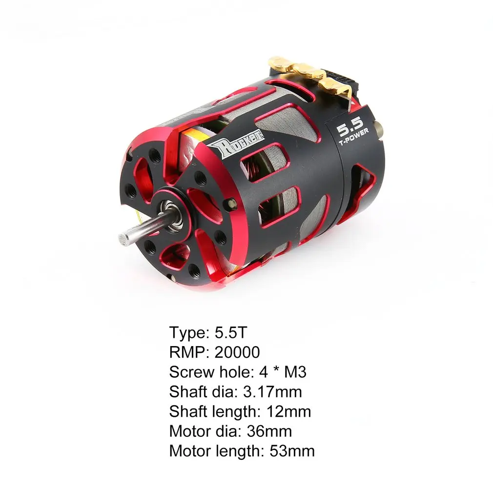 Rocket 540 5.5T Brushed Motor Sensorless Brushless Motor for 1/10 ON/Off-Road Rock Crawler Climbing Drift Touring RC Car
Rocket 540 5.5T Brushed Motor Sensorless Brushless Motor for 1/10 ON/Off-Road Rock Crawler Climbing Drift Touring RC Car