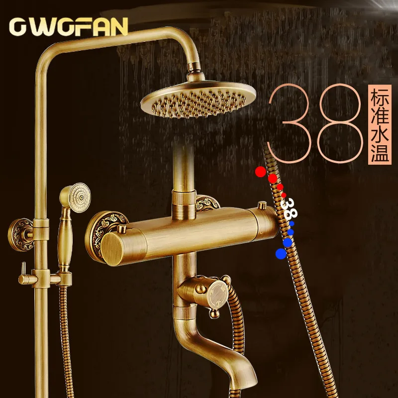 Antique Shower Faucets Wall Mounted Thermostatic Faucet Luxury Shower Sets Rainfall Bathroom Faucet Thermostatic Control XE-8899
Antique Shower Faucets Wall Mounted Thermostatic Faucet Luxury Shower Sets Rainfall Bathroom Faucet Thermostatic Control XE-8899