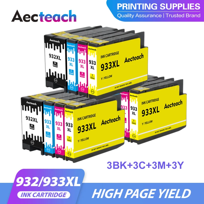 Aecteach 932XL 933 for HP932 933XL Compatible Ink Cartridge for HP Officejet 6100 6600 6700 7110 7610 7612 7510 7512 Printer
Aecteach 932XL 933 for HP932 933XL Compatible Ink Cartridge for HP Officejet 6100 6600 6700 7110 7610 7612 7510 7512 Printer
