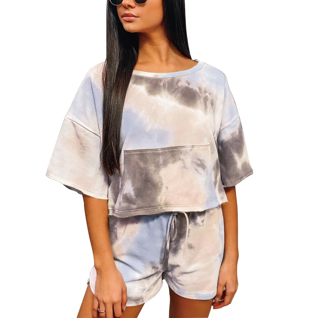 2020 New Tie Dye Printed Women Pajamas Sleeve Tops and pants Hooded pijamas feminino Set Nightwear Casual Sleepwear Nightwear
2020 New Tie Dye Printed Women Pajamas Sleeve Tops and pants Hooded pijamas feminino Set Nightwear Casual Sleepwear Nightwear