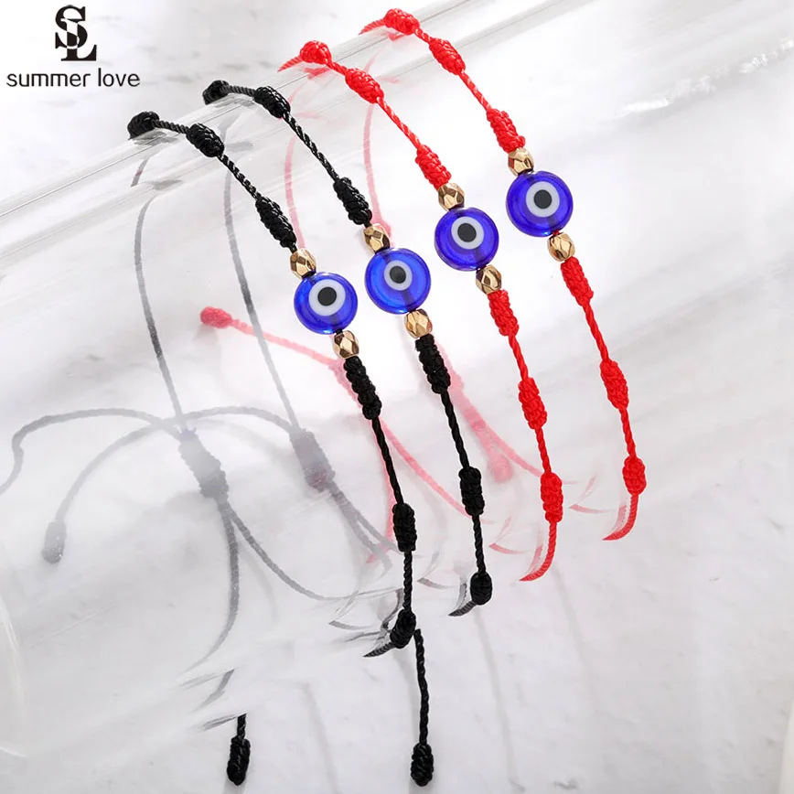 4pcs/lot Handmade 7 Knots Red String Rope Bracelets 2021 Lucky Turkish Blue Eye Beads Friendship Bracelets Protection Jewelry
4pcs/lot Handmade 7 Knots Red String Rope Bracelets 2021 Lucky Turkish Blue Eye Beads Friendship Bracelets Protection Jewelry