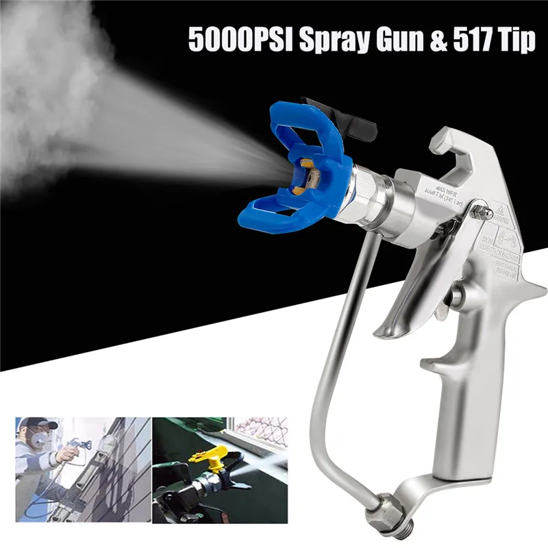 5000PSI High Pressure Airless Paint Spray Gun Sprayer With 517 Spray Tip Nozzle Guard Power Tool Accessories Spraying Machine
5000PSI High Pressure Airless Paint Spray Gun Sprayer With 517 Spray Tip Nozzle Guard Power Tool Accessories Spraying Machine