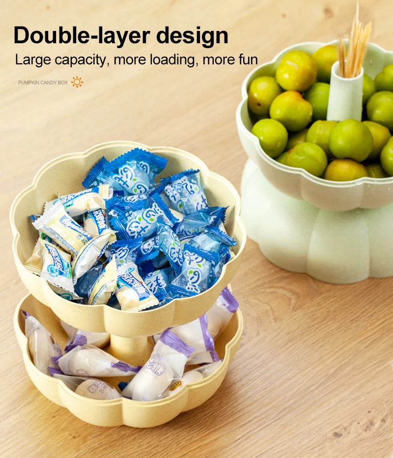 2-Layer Dried Pumpkin Candy Storage Box Fruit Plate Creative Living Room Home Snack Case Dried Organizer Party Home Accessories
2-Layer Dried Pumpkin Candy Storage Box Fruit Plate Creative Living Room Home Snack Case Dried Organizer Party Home Accessories
