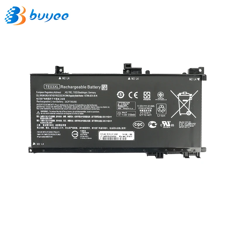 11.55v 61.6wh TE03XL NEW origianl TE03XL Laptop battery For HP TPN-Q173 HSTNN-UB7A 15-bc011TX 15-bc012TX 15-bc013TX
11.55v 61.6wh TE03XL NEW origianl TE03XL Laptop battery For HP TPN-Q173 HSTNN-UB7A 15-bc011TX 15-bc012TX 15-bc013TX