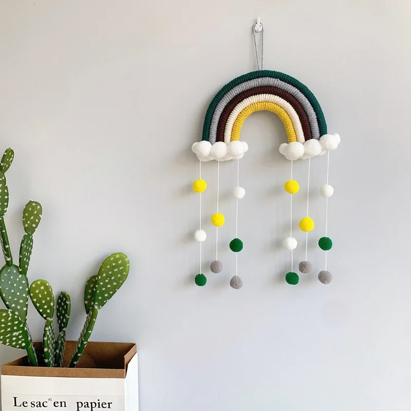 Cotton Rope Cloud Rainbow Pendant Boho Home Decor Hand-woven Tye Dye Tapestry Kids Baby Girl Room Hanging Wall Ornaments
Cotton Rope Cloud Rainbow Pendant Boho Home Decor Hand-woven Tye Dye Tapestry Kids Baby Girl Room Hanging Wall Ornaments