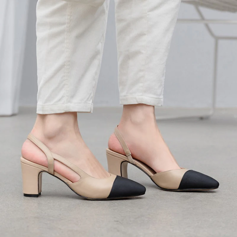 Meotina Women Slingbacks Shoes High Heels Natural Genuine Leather Thick High Heel Shoes Cow Leather Mixed Colors Pumps Ladies 43
Meotina Women Slingbacks Shoes High Heels Natural Genuine Leather Thick High Heel Shoes Cow Leather Mixed Colors Pumps Ladies 43