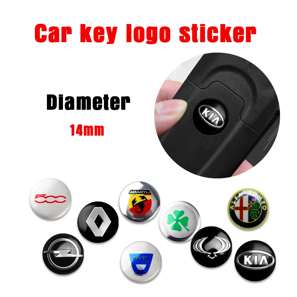 Car Accessories Key Remote Control Decoration Logo Stickers For KIA Land Rover BMW Dodge GTI Fiat Toyota Ford Mazda Nissan Volvo |