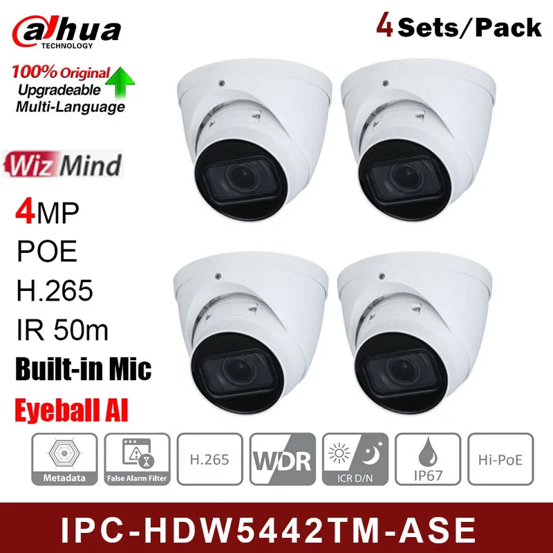 DH Original International Version 4PCS IPC-HDW5442TM-ASE 4MP IP Camera Built-in MIC WDR IR50M Eyeball AI Network Camera 
DH Original International Version 4PCS IPC-HDW5442TM-ASE 4MP IP Camera Built-in MIC WDR IR50M Eyeball AI Network Camera