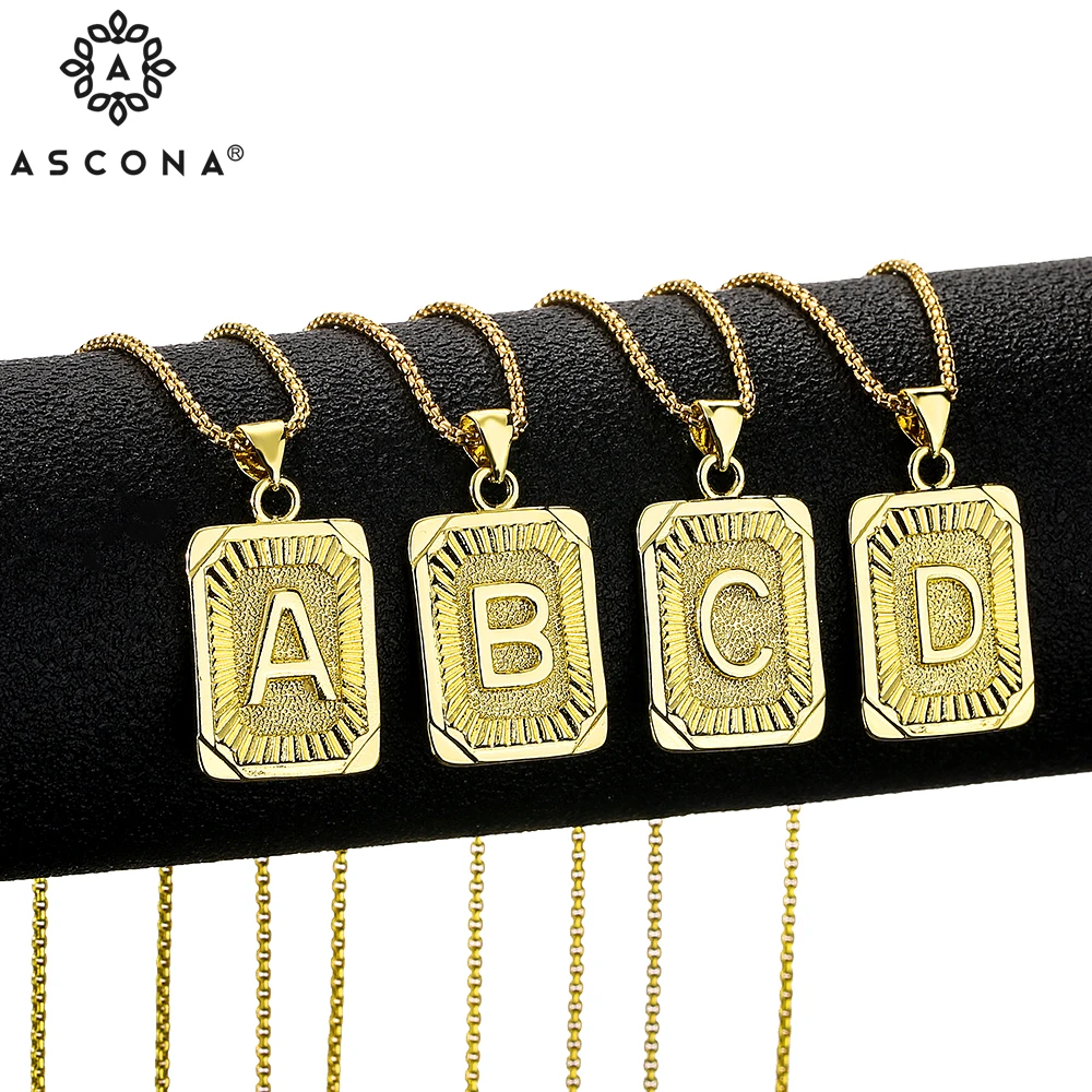 Ascona Initials Pendant Letter Name Necklace For Women Men Gold Silver Color Square Alphabet Charm Link Chain Couple Pendants
Ascona Initials Pendant Letter Name Necklace For Women Men Gold Silver Color Square Alphabet Charm Link Chain Couple Pendants