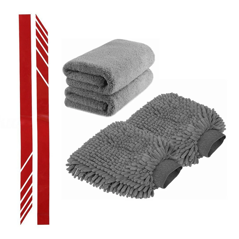 2 Set Car Accessories: 1 Set Mirror Stripe Decal Sticker & 1 Set Microfiber Wash Glove and Microfiber Towels
2 Set Car Accessories: 1 Set Mirror Stripe Decal Sticker & 1 Set Microfiber Wash Glove and Microfiber Towels