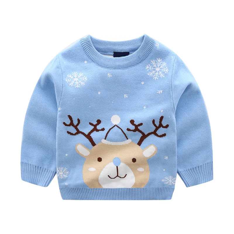 Рождественский свитер для мальчиков зимний/Весенний маленьких девочек с принтом