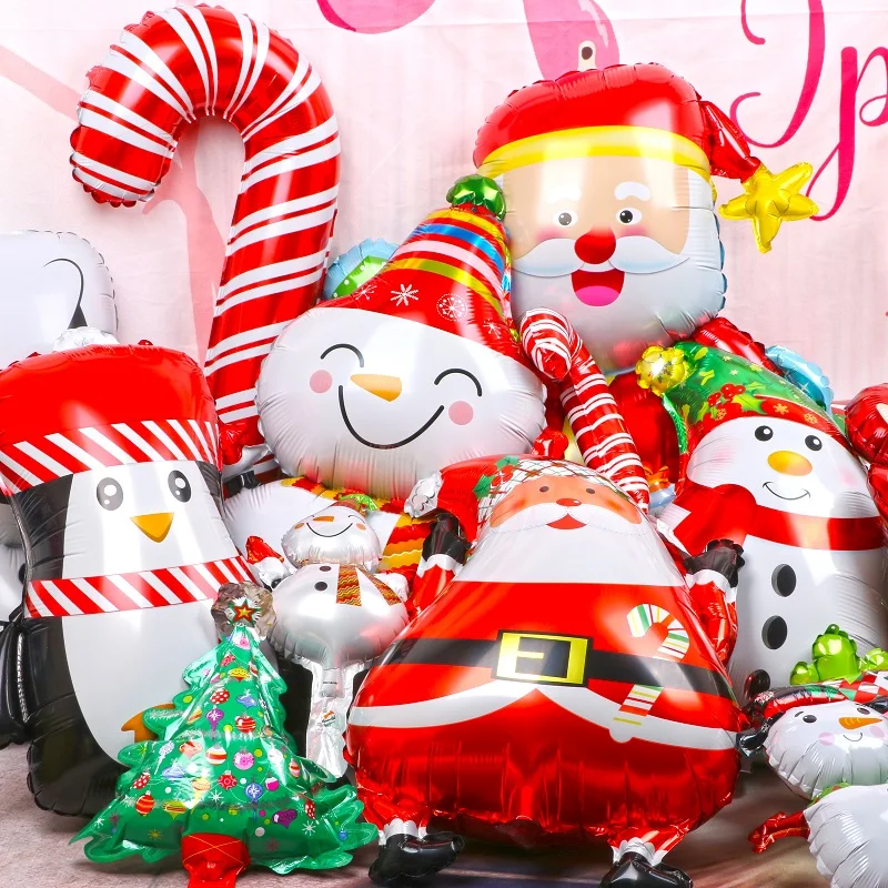 Воздушные шары с рождественскими мотивами фольгированные Санта Клаусом