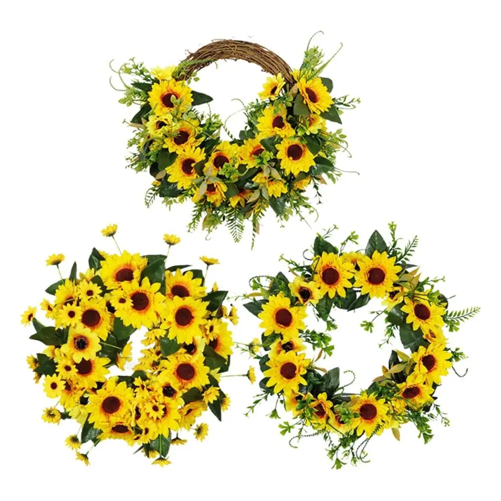 Artificial Sunflower Summer Wreath-177 Inch Decorative Fake Flower Wreath With Yellow Sunflower And Green Leaves For Front Door
Artificial Sunflower Summer Wreath-177 Inch Decorative Fake Flower Wreath With Yellow Sunflower And Green Leaves For Front Door