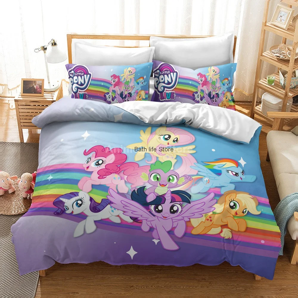 

Unicorn Cartoon Kids Pony Bedding Set For Kids Bed Linen Quilt Duvet Cover Sets Home Decor Single King Size Gift Cute Horse