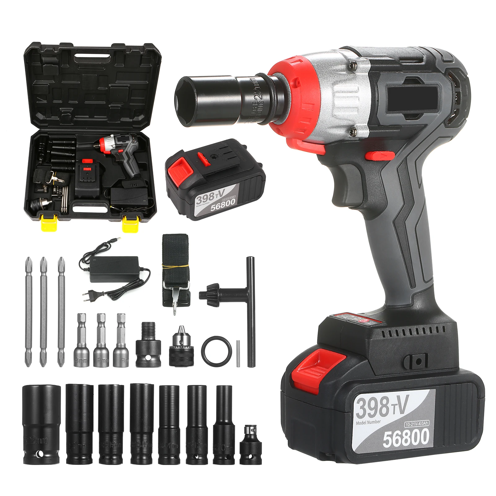 Cordless Impact Wrench Kit Brushless Drill Quick Chuck 980Nm Torque Fast Charger Variable Speed Multifunction Impact Kit
Cordless Impact Wrench Kit Brushless Drill Quick Chuck 980Nm Torque Fast Charger Variable Speed Multifunction Impact Kit