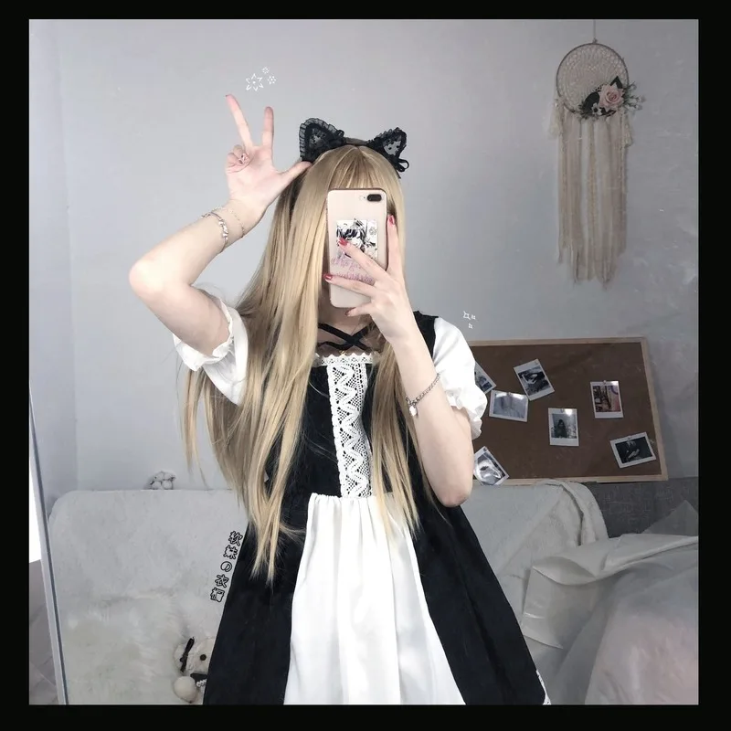 Lolita Maid Dress Pink Goth Gothic Birthday Party Dress Puff Sleeve Japanese Harajuku Ruffle Lace-up Soft Girls
Lolita Maid Dress Pink Goth Gothic Birthday Party Dress Puff Sleeve Japanese Harajuku Ruffle Lace-up Soft Girls