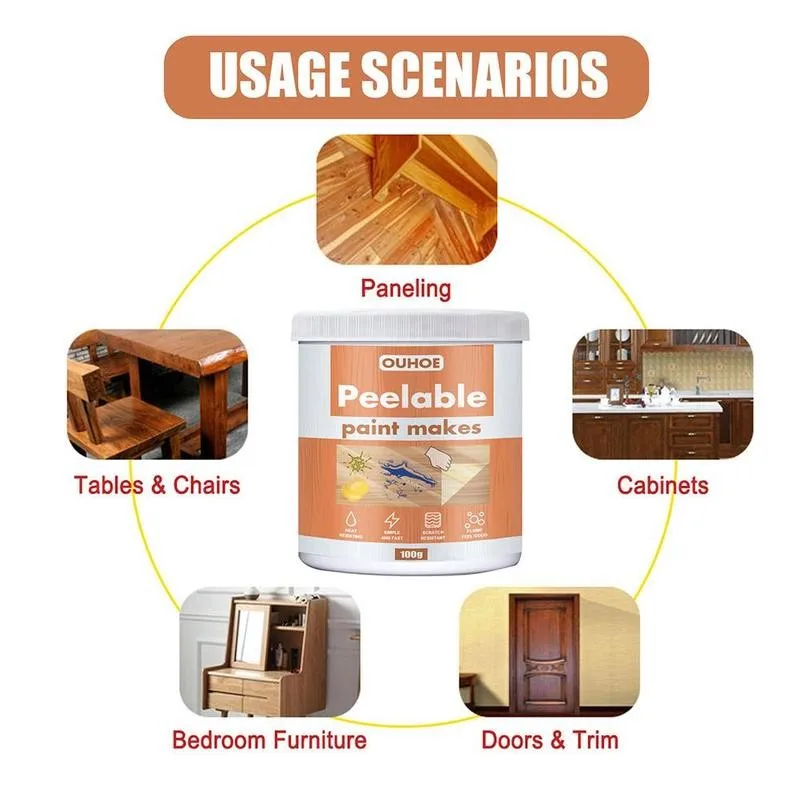 Peelable Paint Protects With Brush Furniture Anti-scratch Anti-fouling 30/100/300g Transparent Peelable Paint
Peelable Paint Protects With Brush Furniture Anti-scratch Anti-fouling 30/100/300g Transparent Peelable Paint