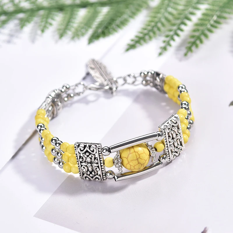 Vintage Ethnic Charm Stone Beads Bracelets Bangles for Women Classic Boho Elegant Temperament Bracelets Party Wedding Jewelry
Vintage Ethnic Charm Stone Beads Bracelets Bangles for Women Classic Boho Elegant Temperament Bracelets Party Wedding Jewelry