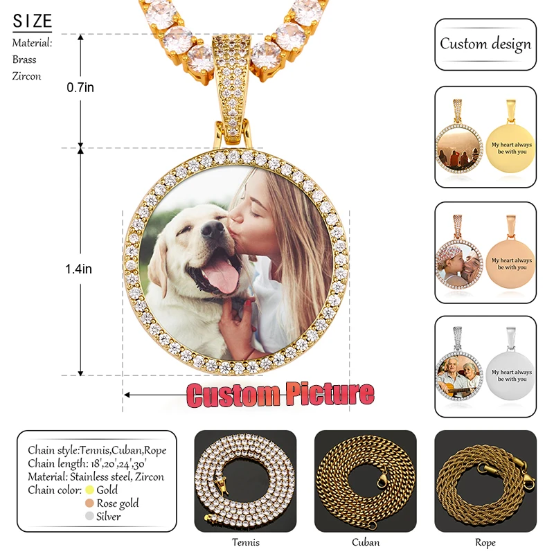 Round Medallions Custom Photo Pendant Necklace Men Hip Hop Jewelry Personalized Custom Name Engraved Pendant Zircon Chains Gift
Round Medallions Custom Photo Pendant Necklace Men Hip Hop Jewelry Personalized Custom Name Engraved Pendant Zircon Chains Gift