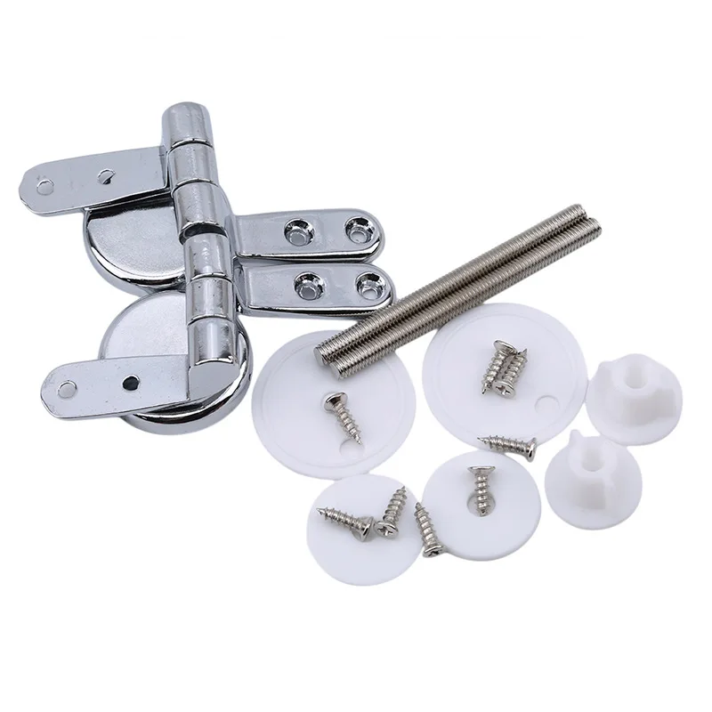 

1Set Zine-alloy Toilet Seats Hinges Toilet Cover Mounting Fixing Connector with Screw Fitting Closestool Replacement Accessories