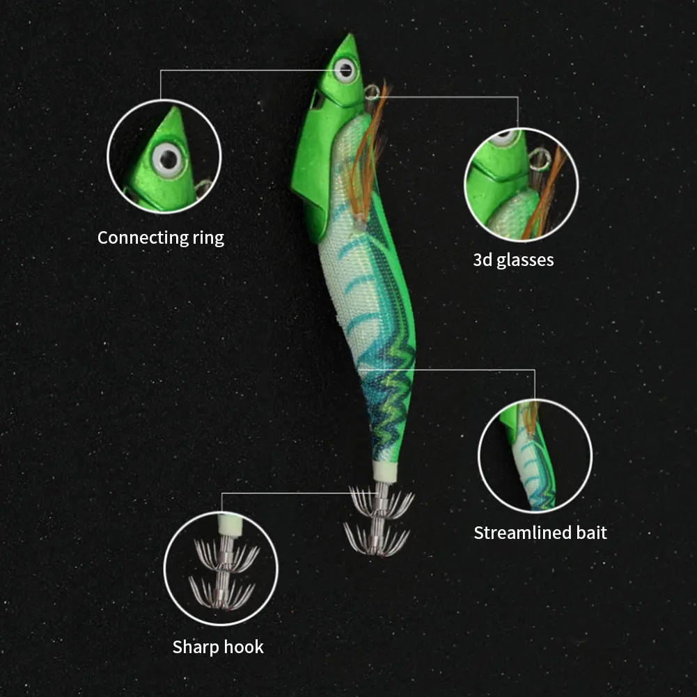 5 Pcs 13cm Luminous Wooden Shrimp Squid Hook Set Sea Fishing Fishing Bait Octopus Shrimp Cuttlefish Squid Hook Fishing Tackle
5 Pcs 13cm Luminous Wooden Shrimp Squid Hook Set Sea Fishing Fishing Bait Octopus Shrimp Cuttlefish Squid Hook Fishing Tackle