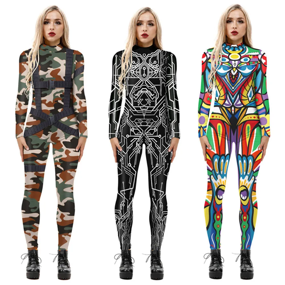 Women Yin Yang Gossip Camouflage Tie Dye Tiger 3D Printing Bodysuit Adults Punk Future Robot Jumpsuit Halloween Cosplay Costumes
Women Yin Yang Gossip Camouflage Tie Dye Tiger 3D Printing Bodysuit Adults Punk Future Robot Jumpsuit Halloween Cosplay Costumes