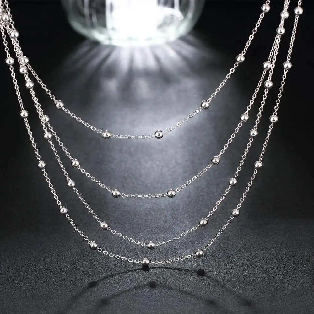 925 Silver Fashion Round Smooth Beads Necklace Silver Chains Choker Women Layered Necklaces
925 Silver Fashion Round Smooth Beads Necklace Silver Chains Choker Women Layered Necklaces