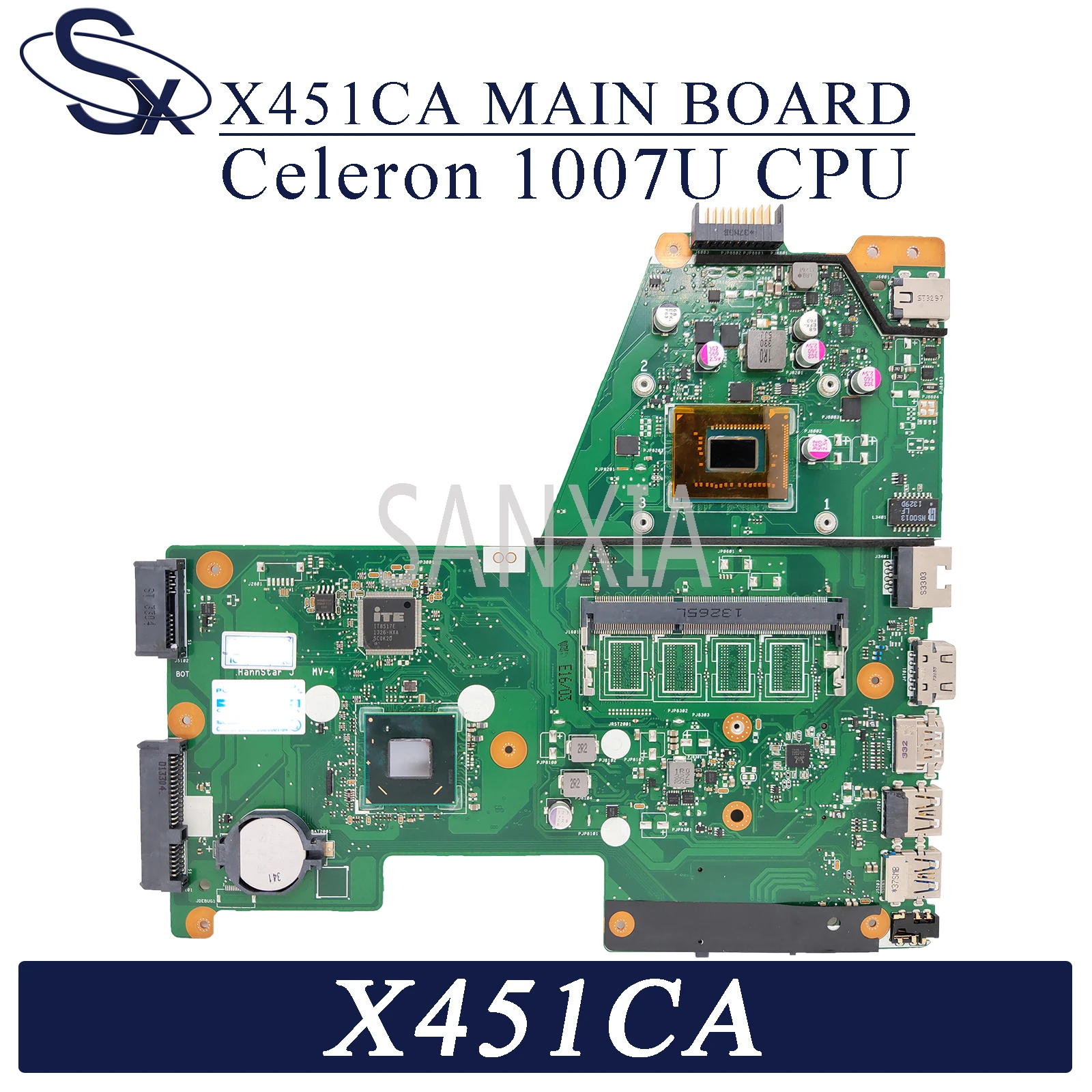 Материнская плата KEFU X451CA для ноутбука ASUS X451CA X451C, оригинальная материнская плата процессора Celeron 1007U
Материнская плата KEFU X451CA для ноутбука ASUS X451CA X451C, оригинальная материнская плата процессора Celeron 1007U
