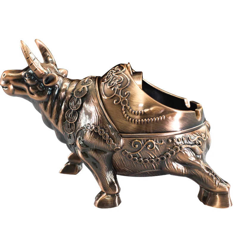 JINSERTA Bull Shape Ashtray Creative Personality Design Ash Cup Holder Windproof Flip Zinc Alloy Ashtray for Car Home Office
JINSERTA Bull Shape Ashtray Creative Personality Design Ash Cup Holder Windproof Flip Zinc Alloy Ashtray for Car Home Office