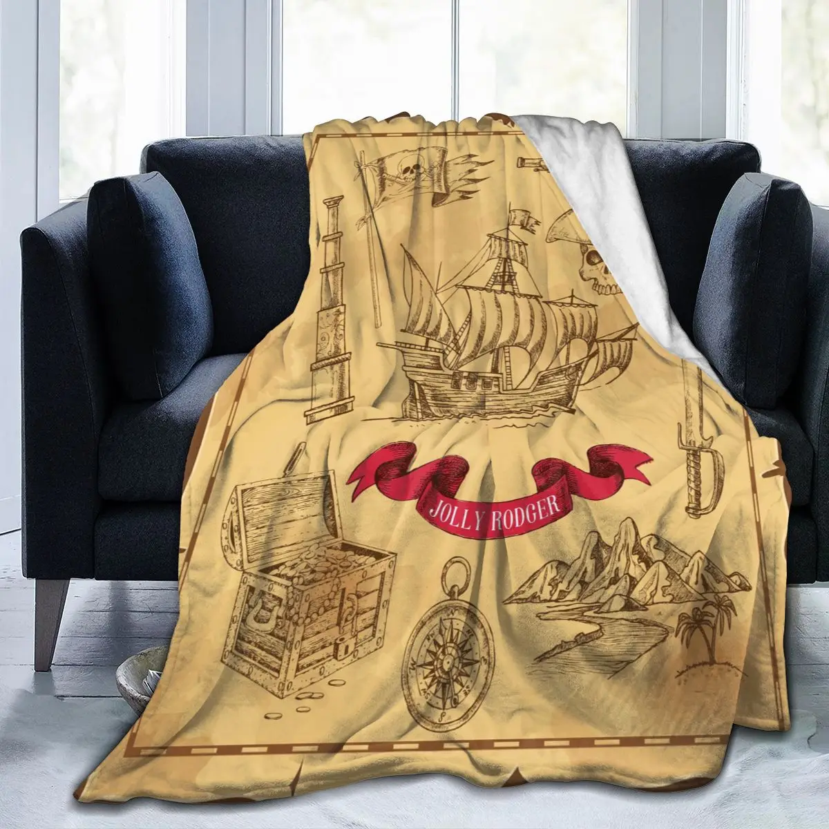 Soft Warm Fleece Blanket Pirate Elements Winter Sofa Plaid Throw 3 Size Light Thin Mechanical Wash Flannel Blankets
Soft Warm Fleece Blanket Pirate Elements Winter Sofa Plaid Throw 3 Size Light Thin Mechanical Wash Flannel Blankets