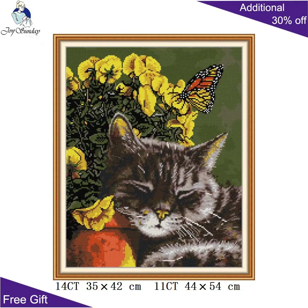Joy Sunday, кошка-сюрприз DA469 14CT 11CT, подсчитанные и отпечатанные цветы, Бабочка, кошка, животные, домашний декор, наборы для вышивки крестиком
Joy Sunday, кошка-сюрприз DA469 14CT 11CT, подсчитанные и отпечатанные цветы, Бабочка, кошка, животные, домашний декор, наборы для вышивки крестиком