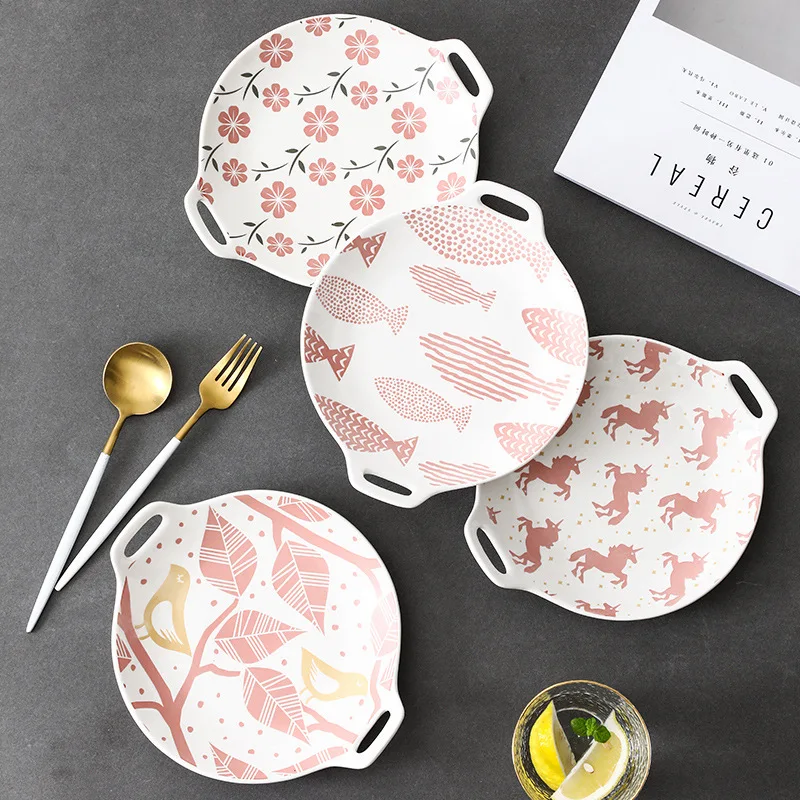 Japanese Style Embossed Glaze Two-eared Disc Home Commercial Ceramic Dish Plate To Take Practical Plate Tableware
Japanese Style Embossed Glaze Two-eared Disc Home Commercial Ceramic Dish Plate To Take Practical Plate Tableware