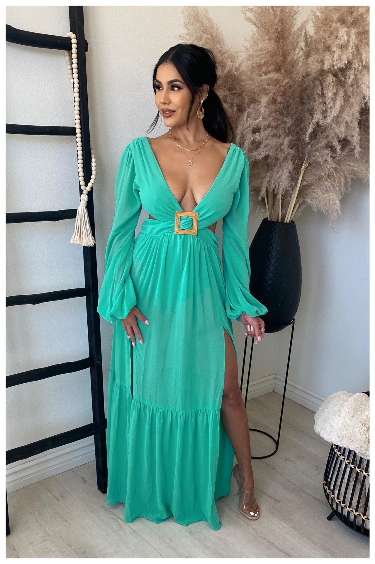 Autumn Elegant Dress Women Fashion Sexy V-neck Long Sleeves Knotted Split Irregular Long Party Dress Women
Autumn Elegant Dress Women Fashion Sexy V-neck Long Sleeves Knotted Split Irregular Long Party Dress Women