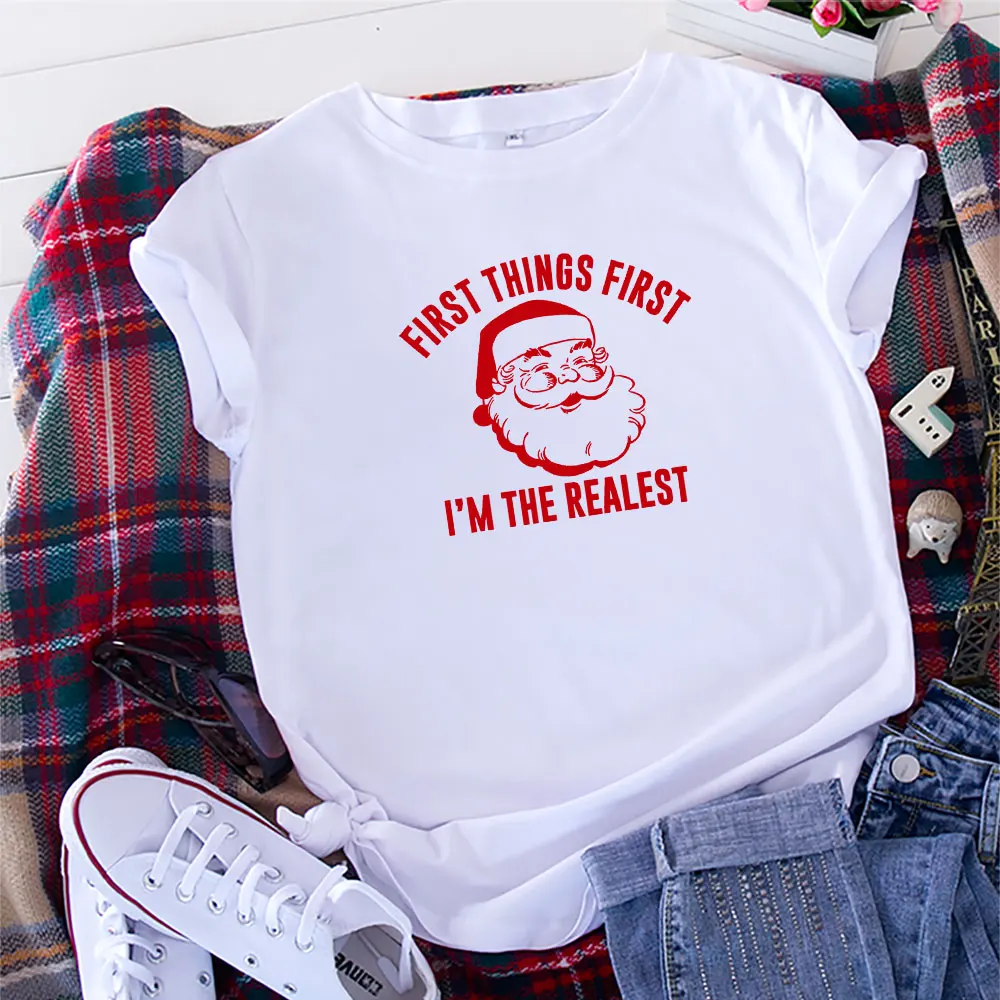 Summer Shirts for Women Tops Harajuku Santa Claus Printed T-shirt Aesthetic Women Clothing Oversized T-shirt Cotton Kawaii Top
Summer Shirts for Women Tops Harajuku Santa Claus Printed T-shirt Aesthetic Women Clothing Oversized T-shirt Cotton Kawaii Top