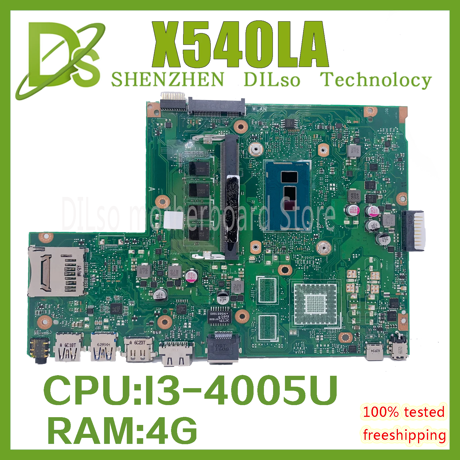 X540LA original motherboard is suitable for ASUS VivoBook X540L R540L F540L A540L X540LJ laptop with I3-4005U 4G 100% Fully test
X540LA original motherboard is suitable for ASUS VivoBook X540L R540L F540L A540L X540LJ laptop with I3-4005U 4G 100% Fully test