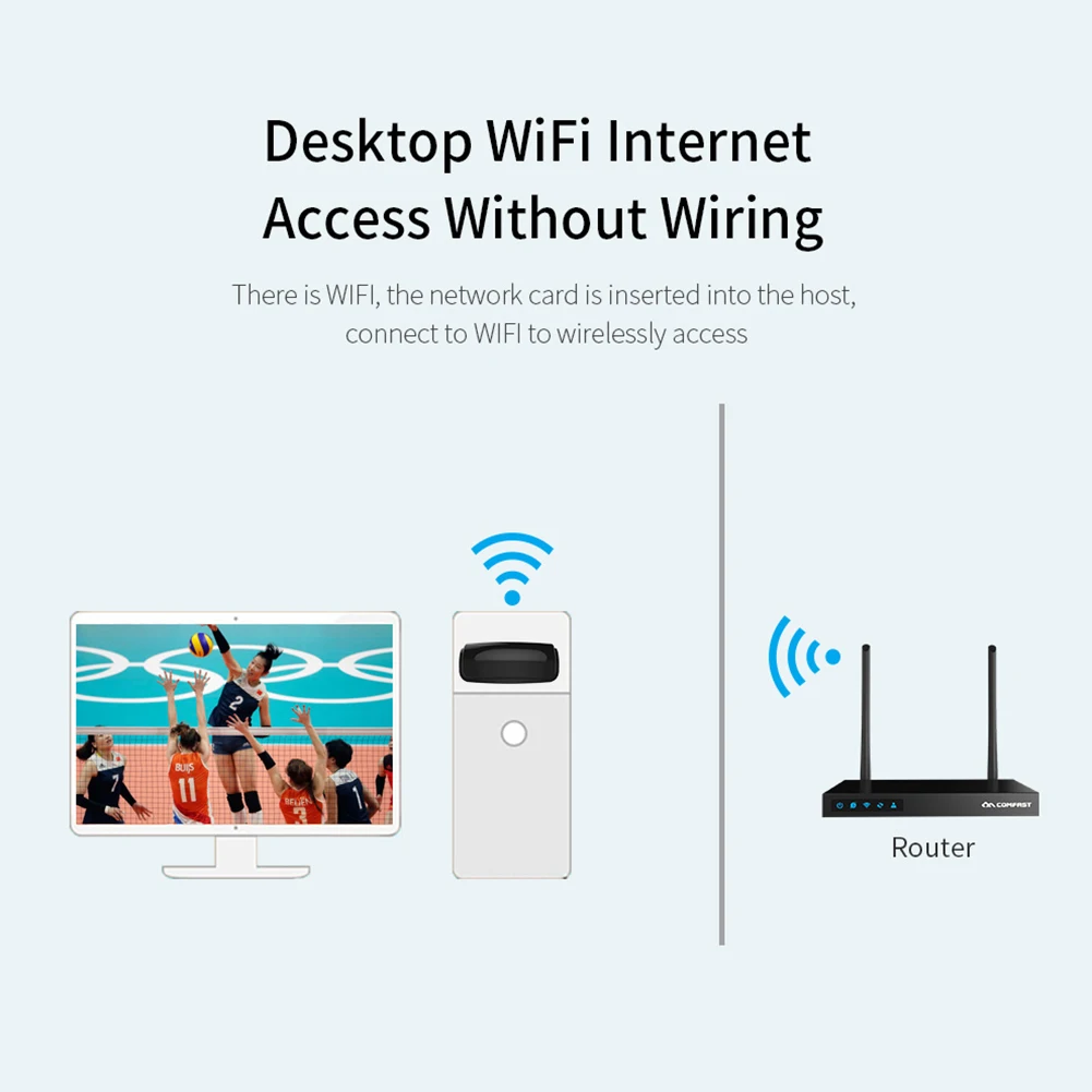 COMFAST Wireless Adapter USB2.0 Mini WiFi Adapter Dongle 300Mbps 2.4GHz Portable Network Card Wireless External Receiver
COMFAST Wireless Adapter USB2.0 Mini WiFi Adapter Dongle 300Mbps 2.4GHz Portable Network Card Wireless External Receiver